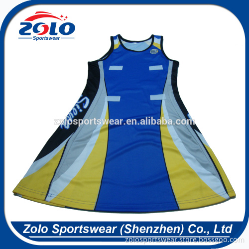Factory latest style fashionable slim fit sublimation netball jersey